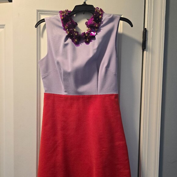Kate Spade Rosina California Calling Lilac Purple Red Jewels Dress 4 $448 - Picture 2 of 3
